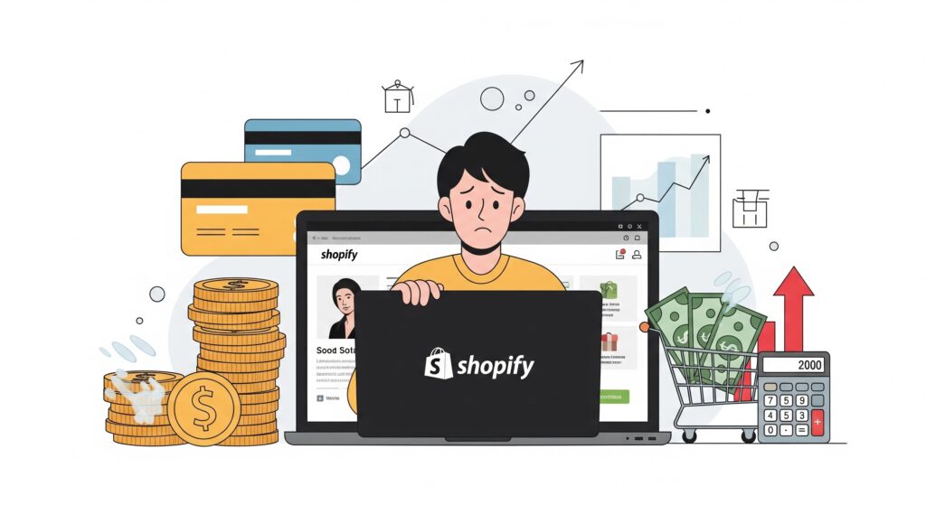 a illustration image explaining Real Costs of Setting Up Your Shopify Store