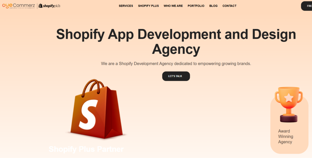 OyeCommerz home page